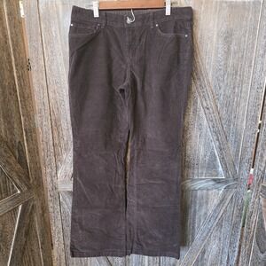 Eddie Bauer Pants Women's Size 10 Brown Corduroy Slightly Curvy Flared Stretch
